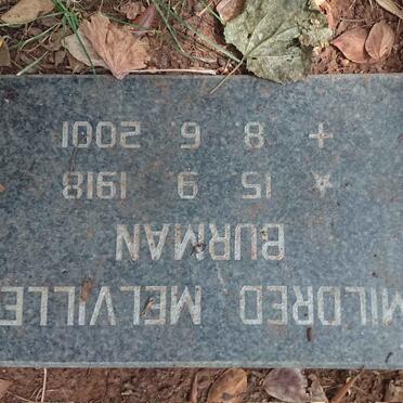 BURMAN Mildred Melville 1918-2001