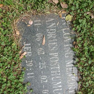 POSTHUMUS Andries 1962-2002