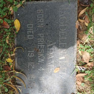 ADAMS Magdelena Elizabeth 1892-1970