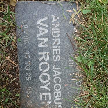 ROOYEN Andries Jacobus, van 1935-2006