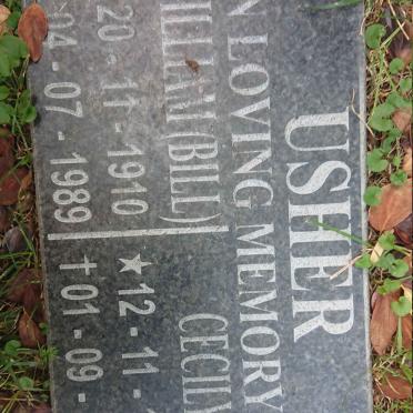 USHER William 1910-1989 &amp; Cecily 1916-1998