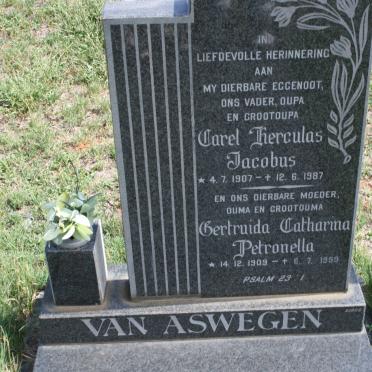 ASWEGEN Carel Herculas Jacobus, van 1907-1987 &amp; Gertruida Catharina Petronella 1909-1999