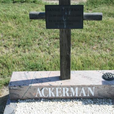 ACKERMANN Hansie 1926-2000