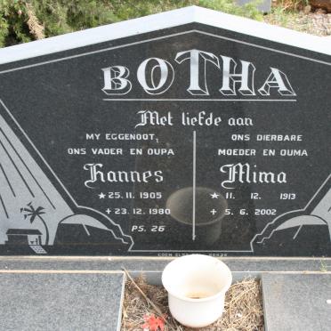 BOTHA Hannes 1905-1980 &amp; Mina 1913-2002