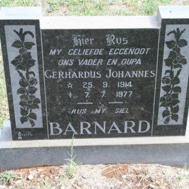 BARNARD Gerhardus Johannes 1914-1977