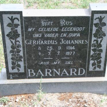 BARNARD Gerhardus Johannes 1914-1977