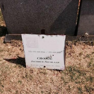CRONJE Jacobus Nicolaas 1947-2016