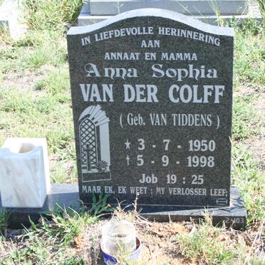 COLFF Anna Sophia, van der nee TIDDENS 1950-1998