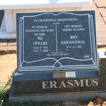 ERASMUS W.G. 1932-2003 &amp; Joey HAVENGA 1925