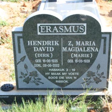 ERASMUS Hendrik David 1935-2002 &amp; Z. Maria Magdalena 1939-