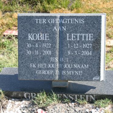 GREYVENSTEIN Kobie 1922-2001 &amp; Lettie 1927-2004