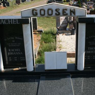 GOOSEN Thomas Christoffel 1928-2000 &amp; Rachel Johanna 1924-2000