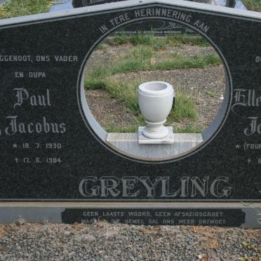 GREYLING Paul Jacobus 1930-1984 &amp; Ellen Sophia Johanna FOURIE 1931-1994