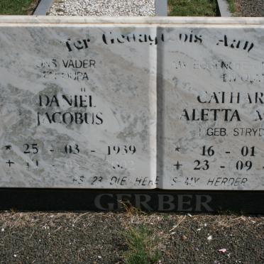 GERBER Daniel Jacobus 1939-2002 &amp; Catharina Aletta Maria STRYDOM 1939-1994