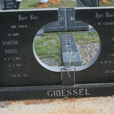 GRIESSEL Barend Daniel 1923-1987 &amp; Alida Maria Johanna SCHUTTE 1925-1984