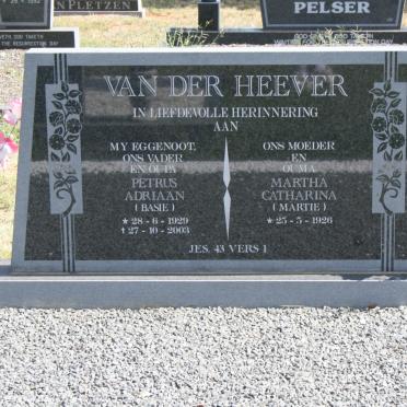 HEEVER Petrus Adriaan, van der 1929-2003 &amp; Martha Catharina 1926-