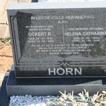 HORN Ockert R. 1936-2002 &amp; Helena Catharina 1940-2005