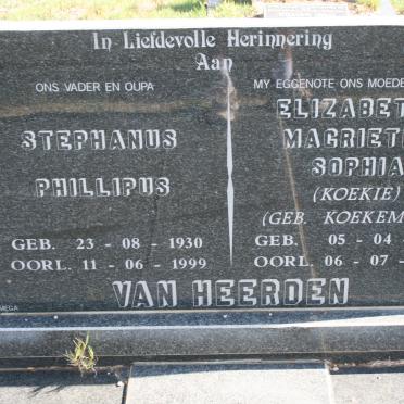 HEERDEN Stephanus Phillipus, van 1930-1999 &amp; Elizabetha Magrietha Sophia KOEKEMOER 1933-1997