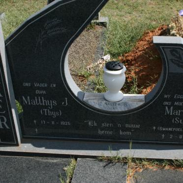 JONKER Matthys J. 1925 &amp; Maria M. SWANEPOEL 1932-1990
