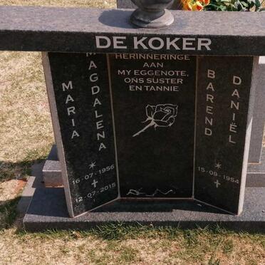 KOKER Barend Daniel, de 1954- &amp; Maria Magdalena 1956-2015