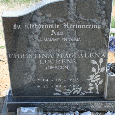 LOURENS Christina Magdalena nee DEACON 1913-2002