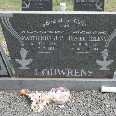 LOUWRENS Marthinus J.P. 1925-1976 &amp; Hester Helena 1933-2004