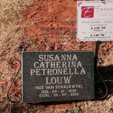 LOUW Norman 1937-2017 &amp; Susanna Catharina Petronella VAN SCHALKWYK 1939-2013