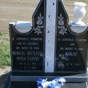 MULLER Nicholas Deetleffs Pieter 1938-2004 &amp; Marlene 1943