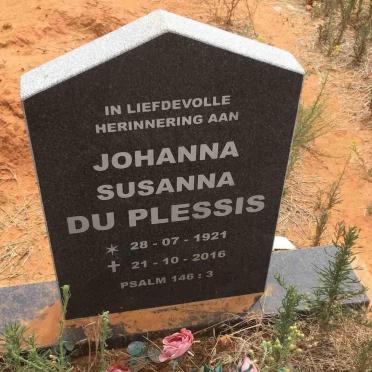 PLESSIS Johanna Susanna, du 1921-2016