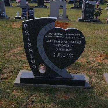 PRINSLOO Martha Magdalena Petronella nee BERGH 1959-2017
