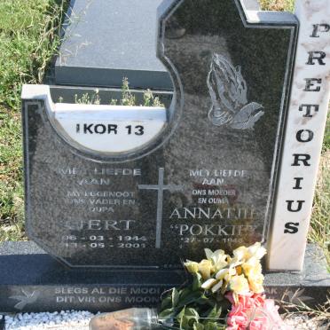 PRETORIUS Gert 1944-2001 &amp; Annatjie 1946-