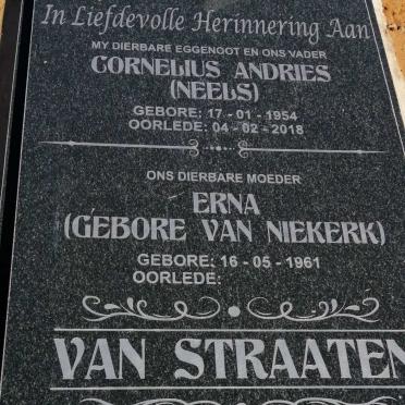 STRAATEN Cornelius Andries, van 1954-2018 &amp; Erna VAN NIEKERK 1961-