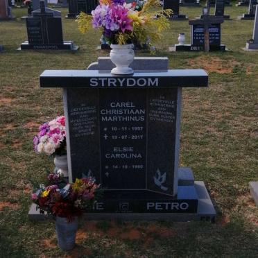 STRYDOM Carel Christiaan Marthinus 1957-2017 &amp; Elsie Carolina 1960-