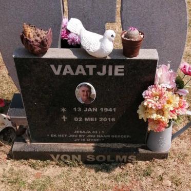 SOLMS Vaatjie, von 1941-2016