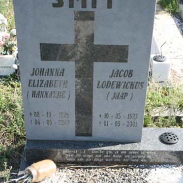 SMIT Jacob Lodewickus 1923-2001 &amp; Johanna Elizabeth 1925-2002