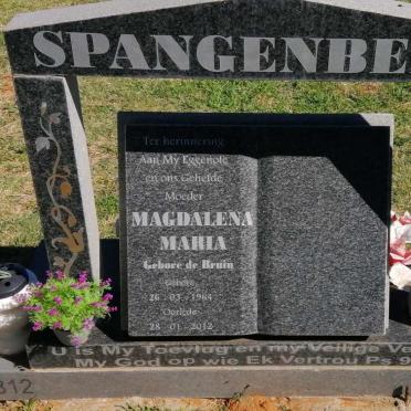 SPANGENBERG Magdalena Maria nee DE BRUIN 1964-2012
