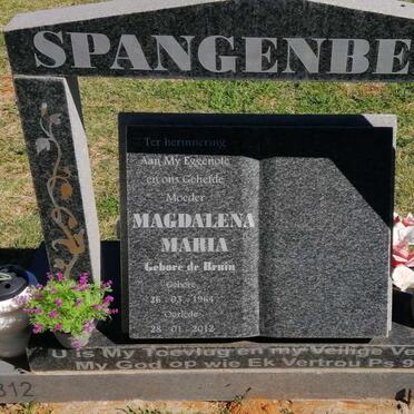 SPANGENBERG Magdalena Maria nee DE BRUIN 1964-2012