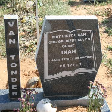 TONDER Inah, van 1935-2004