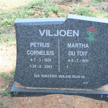 VILJOEN Petrus Cornelius 1929-2003 &amp; Martha DU TOIT 1931-