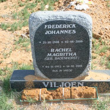 VILJOEN Frederick Johannes 1908-2000 &amp; Rachel Magritha BADENHORST 1912-2001