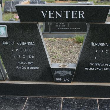 VENTER Ockert Johannes 1933-1979 &amp; Hendrina Johanna 1939-