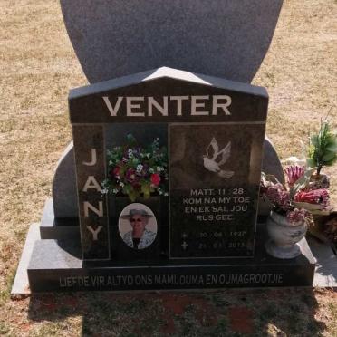 VENTER Jany 1937-2015