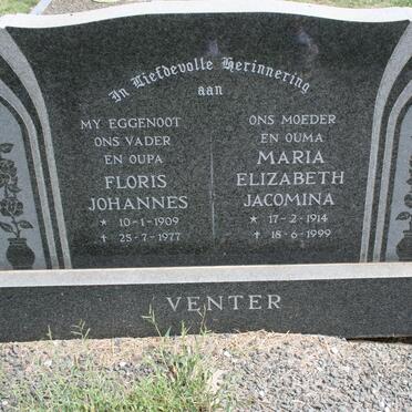 VENTER Floris Johannes 1909-1977 &amp; Maria Elizabeth Jacomina 1914-1999