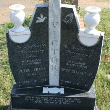 VICTOR Petrus Frans 1958- &amp; Joyce Elizabeth 1965-