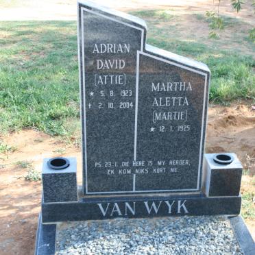 WYK Adrian David, van 1923-2004 &amp; Martha Aletta 1925-