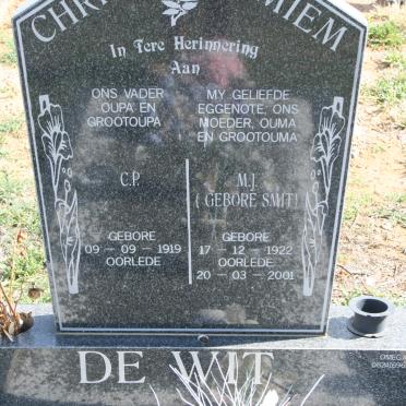 WIT C.P., de 1919- &amp; M.J. SMIT 1922-2001