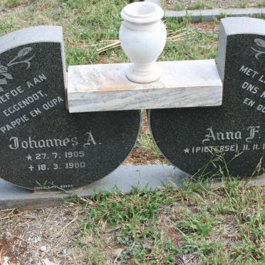 WESSELS Johannes A. 1905-1980 &amp; Anna F. PIETERSE 1910-
