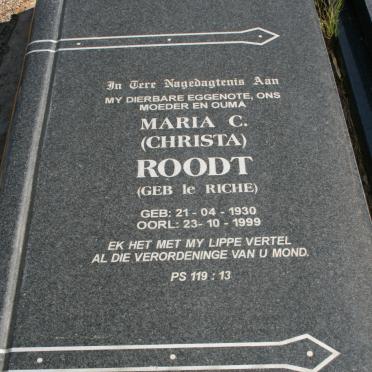 ROODT Maria C. nee LE RICHE 1930-1999