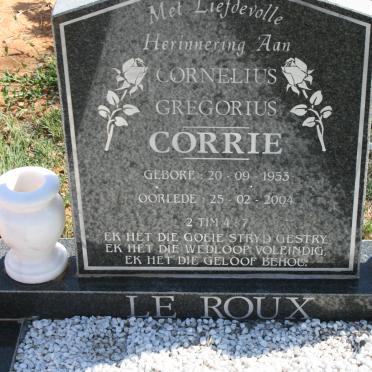 ROUX Cornelius Gregorius, le 1953-2004