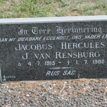 RENSBURG Jacobus Hercules, J. van 1915-1980